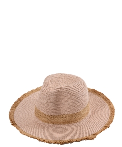 Grayed Brim Beach Straw Hat  HA320102 PINK